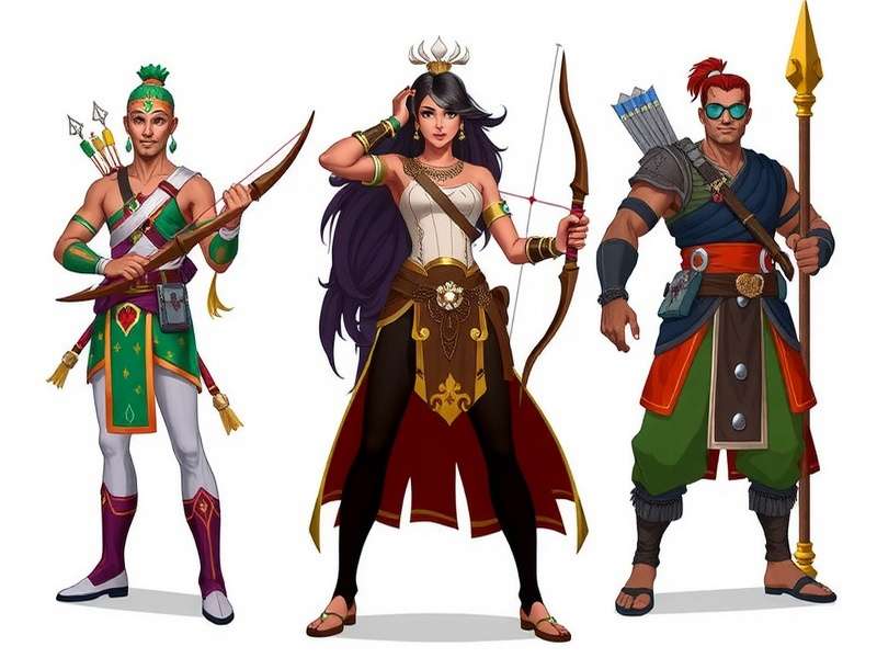 Archero Vanguard Playable Characters Archero Vanguard playable characters including Arjun Das, Meenakshi Nair, and Raju Bhai